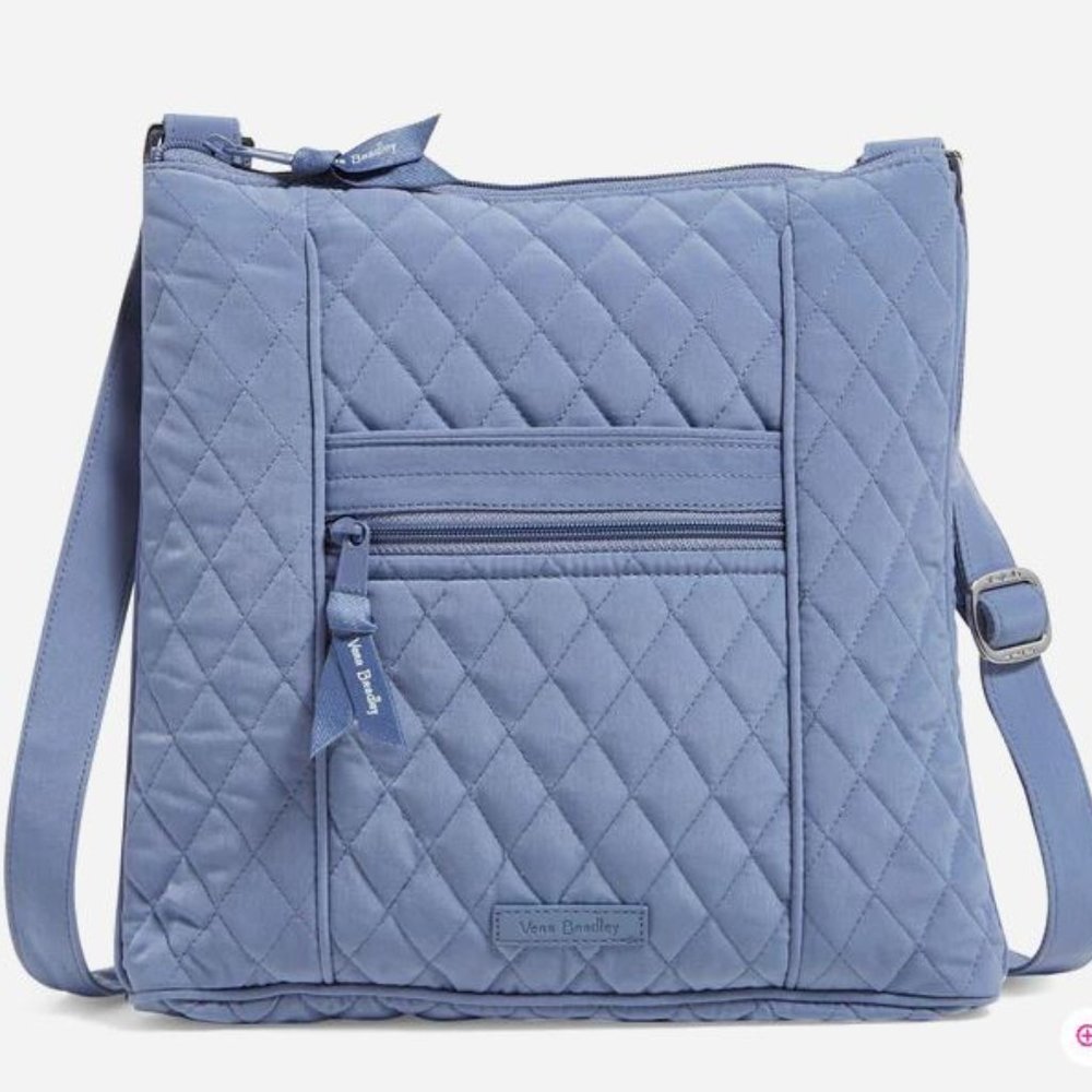 Vera Bradley Microfiber Crossbody Hipster in Rustic Blue NWT